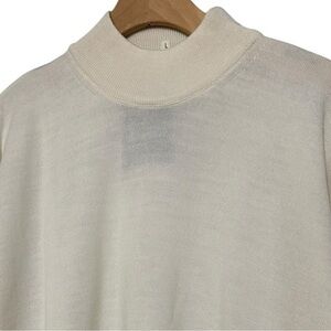Alan Stuart NWT Mens Size L Ivory Cream Wool Blend Long Sleeve Mock Neck Sweater